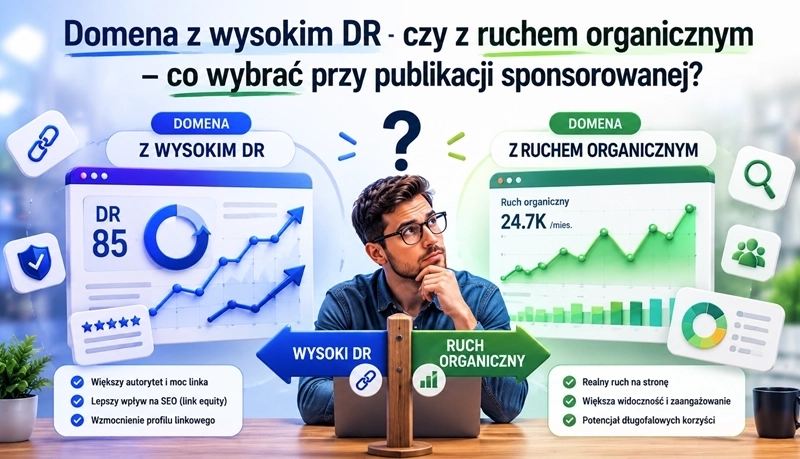 Domena z wysokim DR czy z ruchem organicznym - co wybrać przy publikacji sponsorowanej?